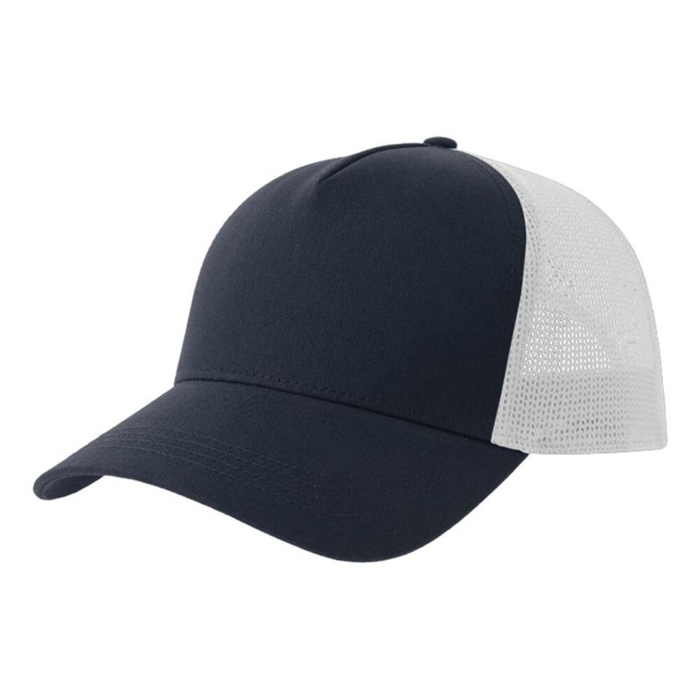 Atlantis Rapper 5 Panel Cotton Sustainable Trucker Cap / Navy/White